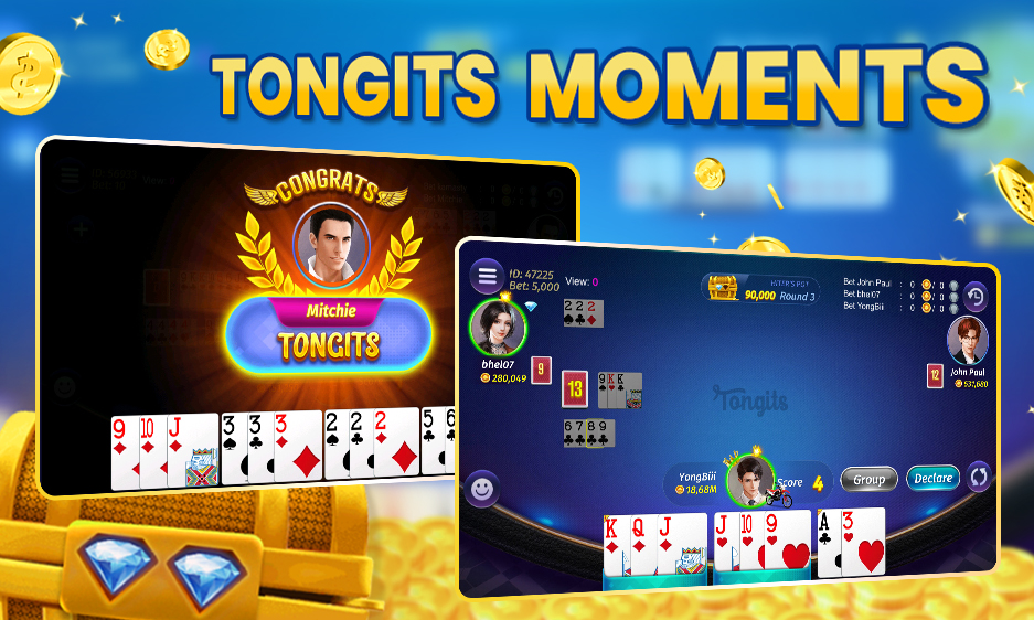 Tongits gameplay in Pinoy Tongits CO app