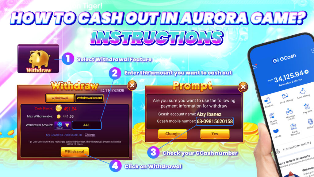 How to cash out in Aurora Game?
