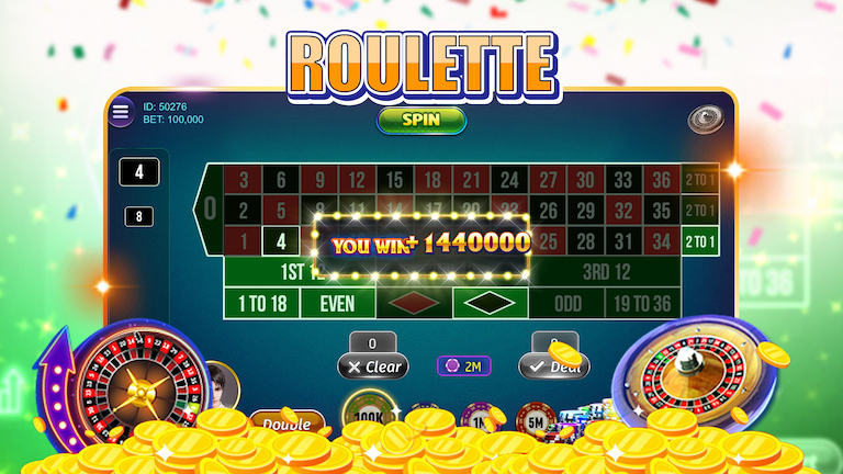 Text Roulette with Roulette gameplay interface, decoration roulette online wheel, and chips.