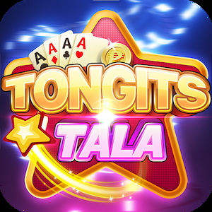 Logo Tongits Tala decorations card and chips stay on a star