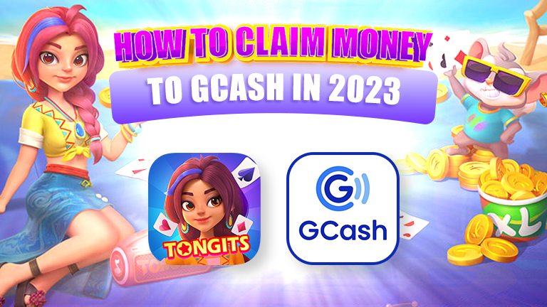Text How to claim money to GCash in 2023 with Tongits Star, Logo Tongits Star, Logo GCash.