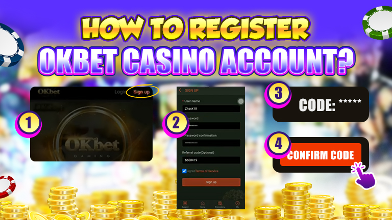 Instructions of how to register okbet account, and the instructions.