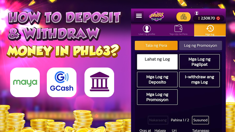 deposit and withdraw guide for phl63