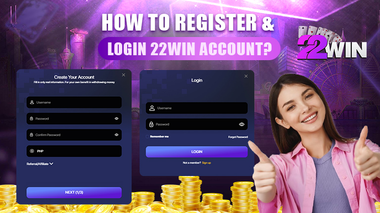 how to register and login 22win account