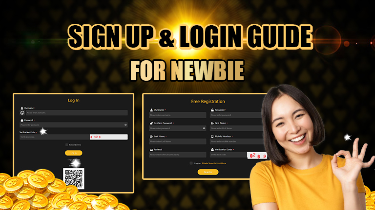 Image of the two interfaces showing how to register and login to PGAsia.
