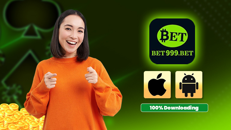 Download and install guide for Bet999, demonstrate by logo Bet999 with two icon of IOS and Android device