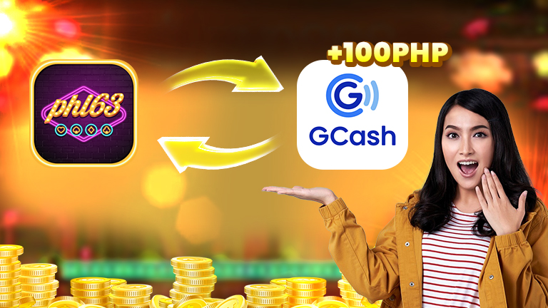 PHL63 deposit and cash out guide, demonstrate with logo PHL63 making transaction with logo GCash