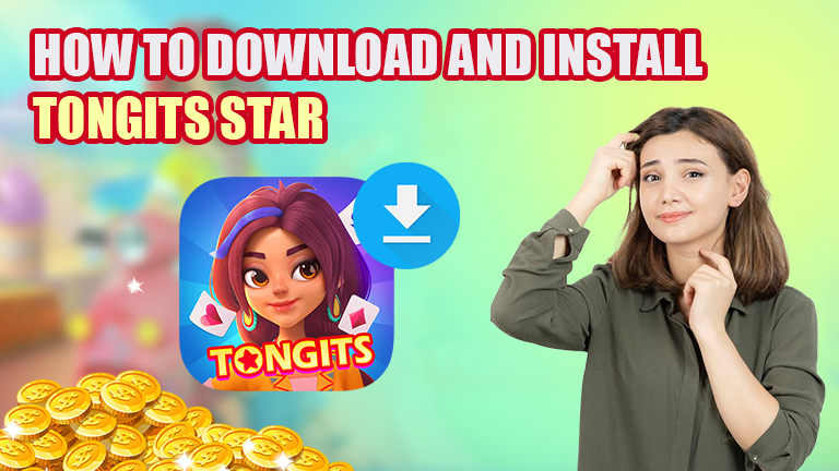 How to download Tongits Star, demonstrate with logo Tongits Star and download button