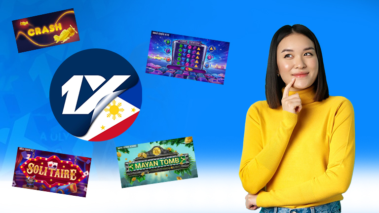 1xBet game collection you might want to try out, demonstrate with 1xBet logo and game collection