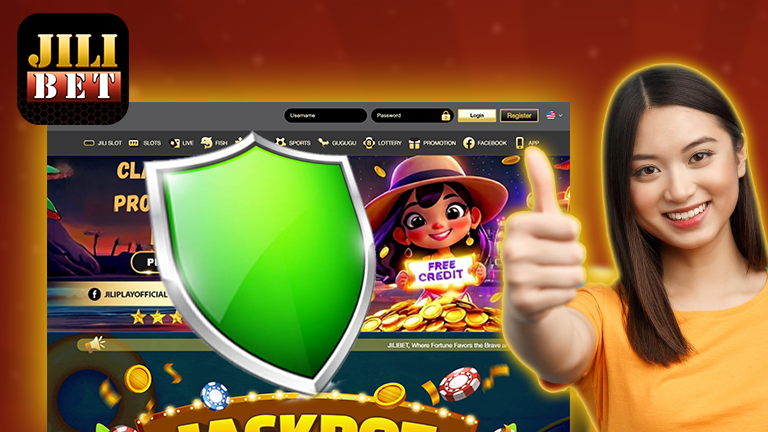 How to perform Jilibet login with high secure, demonstrate with logo Jilibet, Jilibet login interface got secured by a green shield