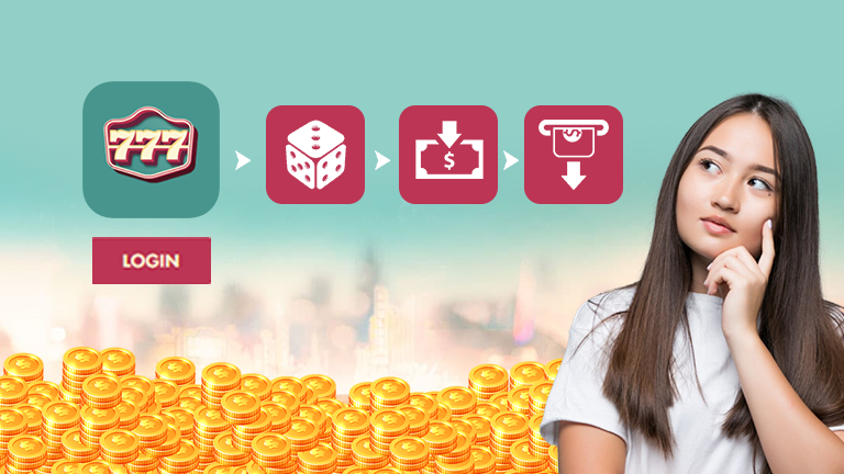 How to navigate with login, demonstrate with a process from login to play games, deposit, and cash out